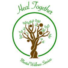 Heal Together to the bottom Mental Wellness Services. A green circle with a tree with few leaves and twisted tunck.
